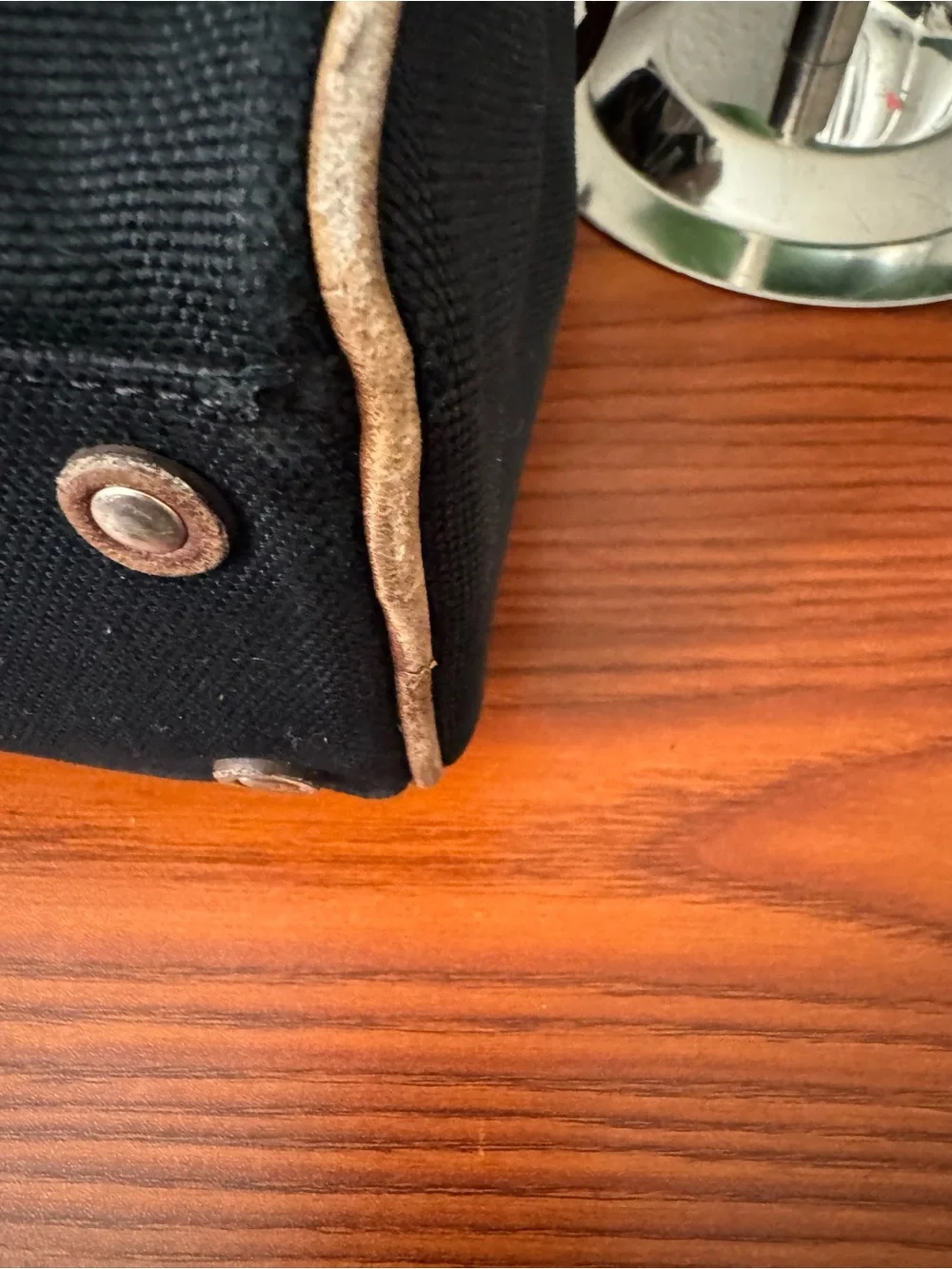 Coach Black Canvas Briefcase with Brown Leather Trim